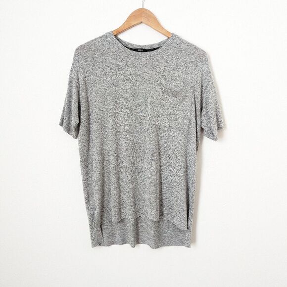 Rails light heather fuzzy grey oversized relaxed fit knit Micah short sleeve tee - Picture 2 of 6